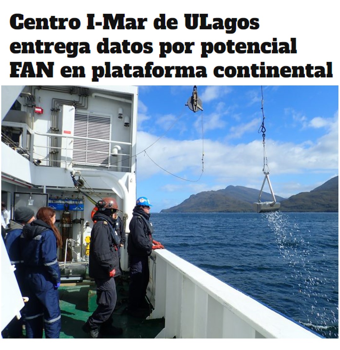 Trabajo multidisciplinario liderado por Camilo Rodríguez, estudiante de doctorado de la #ULagos, entrega datos por potencial FAN en plataforma continental