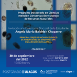 Invitación Tesis Doctoral #ULagos | 30 Septiembre | 10h00 | Doctorado en Ciencias, Srta. Angela Baldrich Chaparro